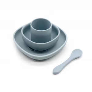Set repas en silicone 4 pièces _ Bleu