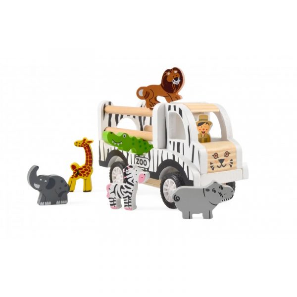 Camion zoo et ses animaux en bois