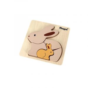 Puzzle en bois lapin Camel Beige