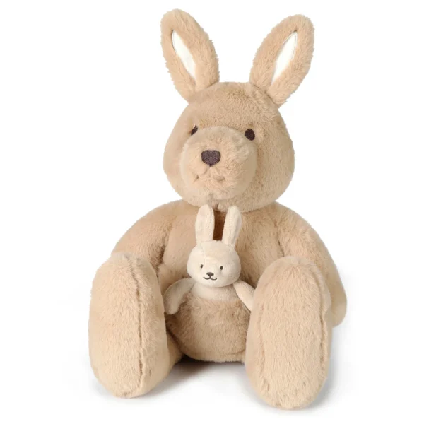 Peluche ultra douce kangourou & son bébé 50 cm – Beige