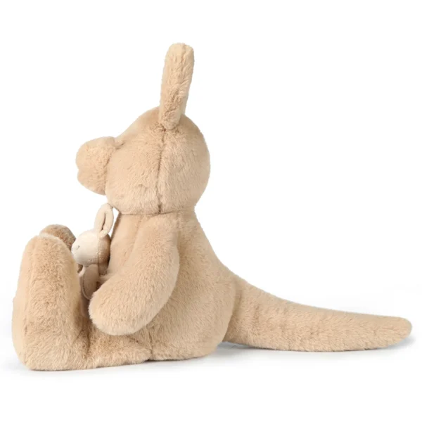 Peluche ultra douce kangourou & son bébé 50 cm – Beige - Image 2