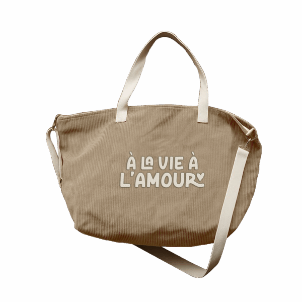 Sac cabas XL velours À la vie à l’amour – Image 2
