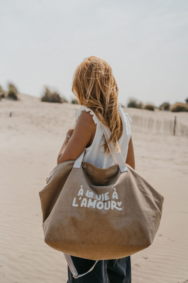 Sac cabas XL velours À la vie à l’amour – Image 3