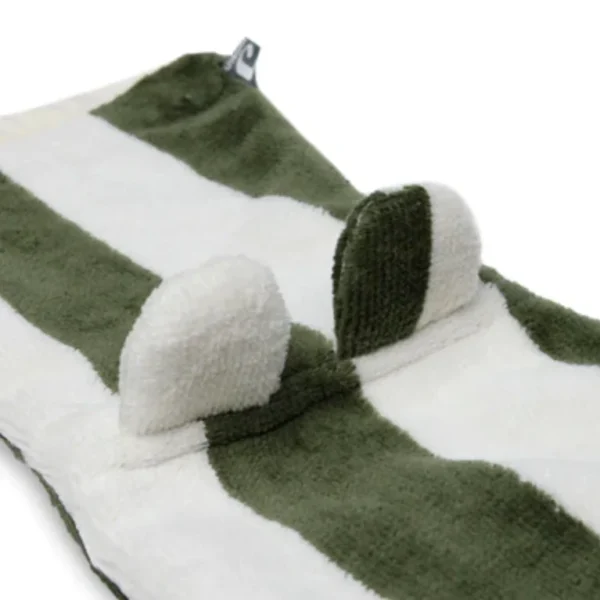 Gant de toilette éponge Stripe Leaf Green GOTS – Image 2