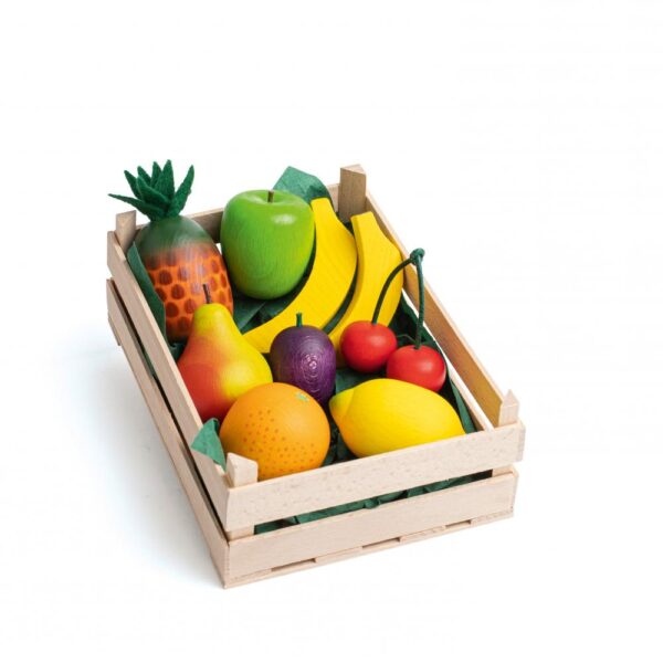 Assortiment de fruits en bois avec cagette Erzi – Image 2