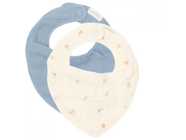 Lot de 2 bavoirs bandana gaze de coton Forest Treasures - Denis Blue