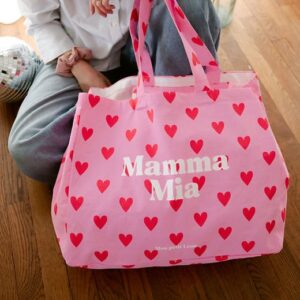Cabas XXL Coeur Rose Rouge MAMMA MIA
