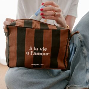 Trousse de toilette Rayé Marron À LA VIE À L'AMOUR