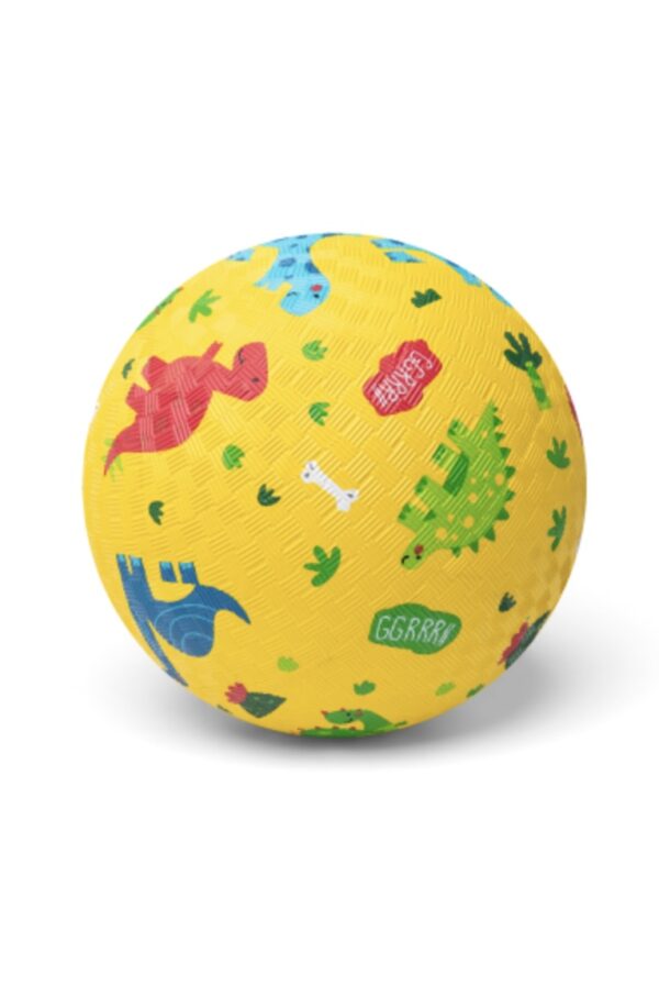 Ballon Dinosaures jaune en caoutchouc 13 cm – Image 2