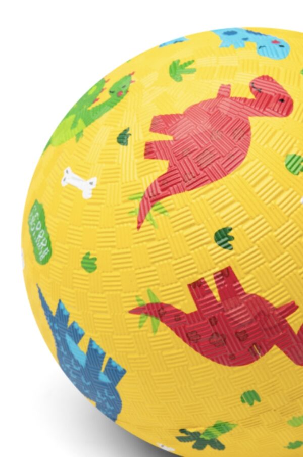 Ballon Dinosaures jaune en caoutchouc 13 cm – Image 3