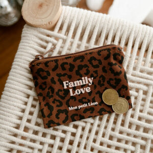 Porte-Monnaie Léopard Marron FAMILY LOVE