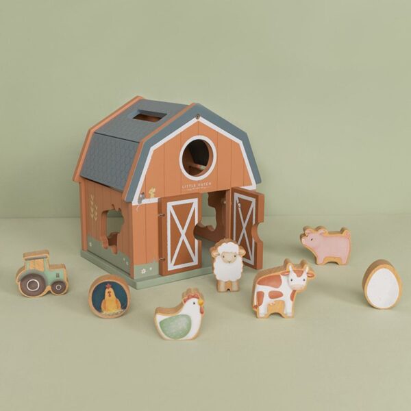 Boîte à formes en bois Little Farm – Image 2