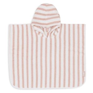 Poncho de bain éponge Stripe Wild rose GOTS