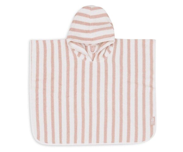 Poncho de bain éponge Stripe Wild rose GOTS