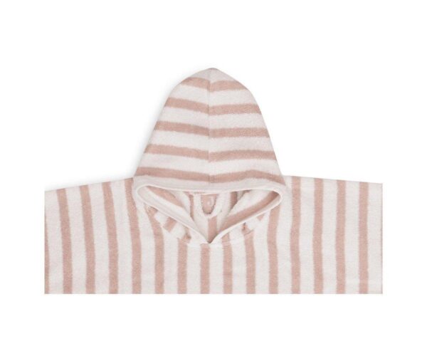 Poncho de bain éponge Stripe Wild rose GOTS – Image 4