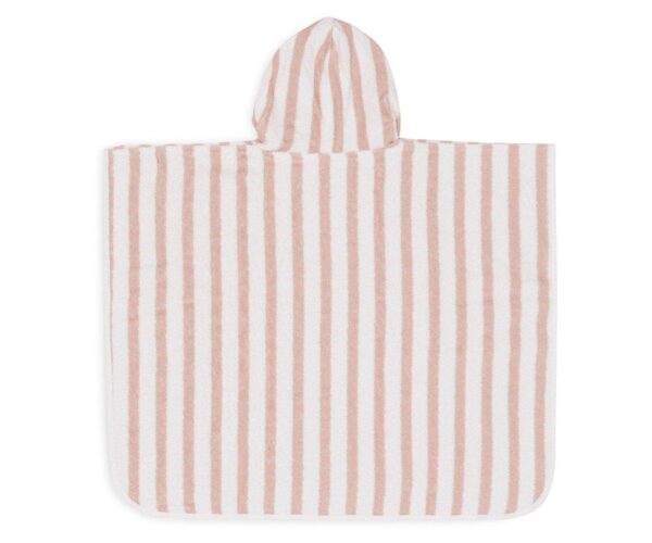 Poncho de bain éponge Stripe Wild rose GOTS – Image 3