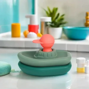 Jouet d'éveil pour le bain - Set de 2 bateaux et 1 capitaine