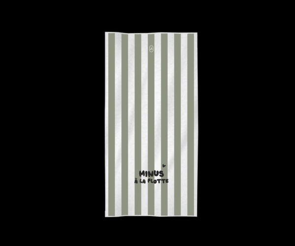 Serviette de plage " Minus à la flotte " rayure verte – Image 2