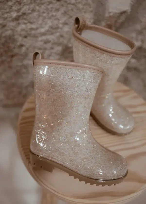 Bottes de pluie Mrs Ertha - Bouquet silhouette paillettes PRÉCOMMANDE
