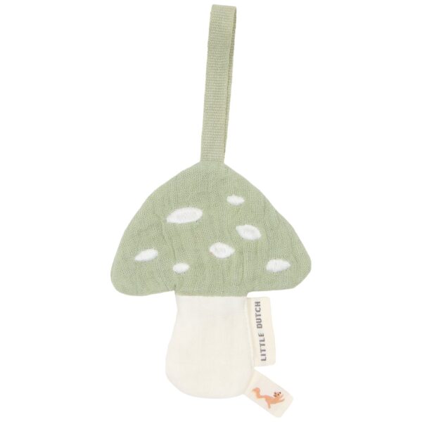 Attache Tétine en gaze de coton champignon – Image 2