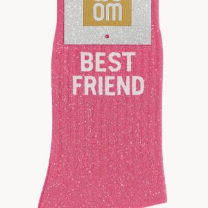 Chaussettes à Paillettes à Message "Best Friend" - Rose Bubble