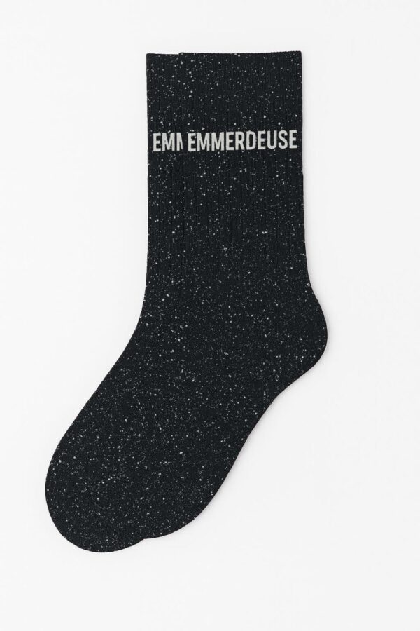 Chaussettes à Paillettes à Message "Emmerdeuse" - Noir – Image 2