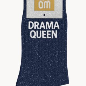 Chaussettes à Paillettes à Message "Drama Queen" - Bleu Marine