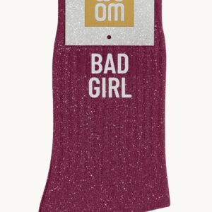 Chaussettes à Paillettes à Message "Bad Girl" - Violet