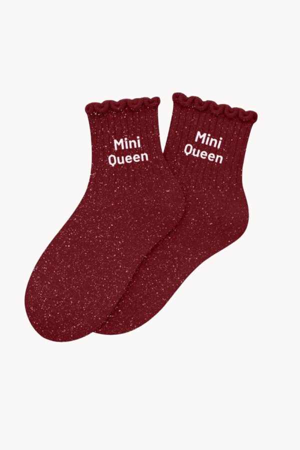 Chaussettes à Paillettes enfant 3/6 ans "Mini Queen" - Cherry Pop