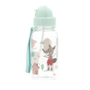 Gourde avec paille Les Trois Petits Cochons personnalisable