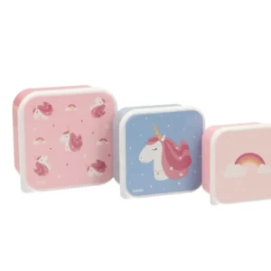 Lot de 3 boîtes à goûter Licorne