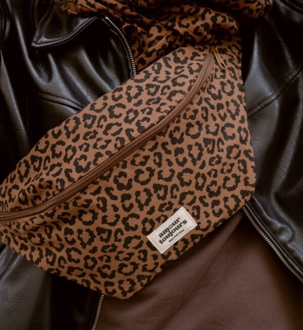 Sac banane adulte léopard foncé amour toujours