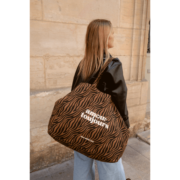 Cabas XXL Zèbre foncé amour toujours – Image 2