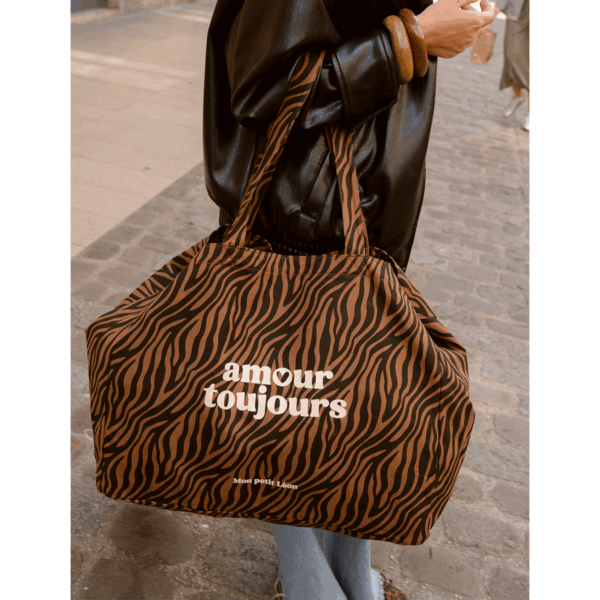 Cabas XXL Zèbre foncé amour toujours – Image 3