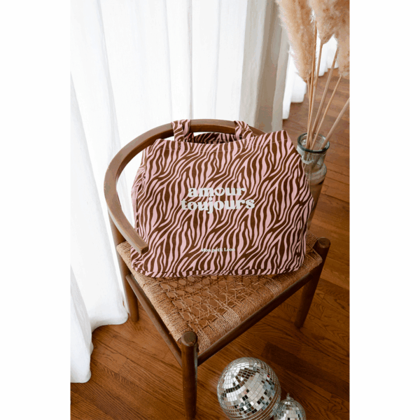 Cabas XXL Zèbre rose amour toujours – Image 3