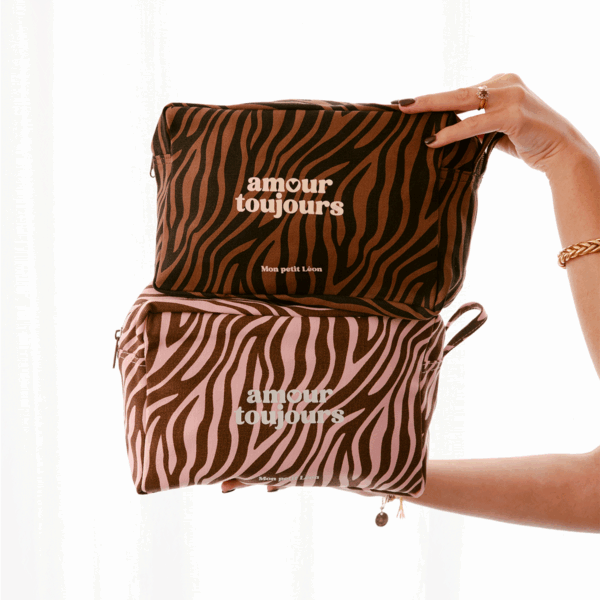 Trousse de toilette Zèbre rose Amour toujours – Image 3
