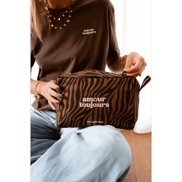 Trousse de toilette Zèbre foncé amour toujours – Image 4