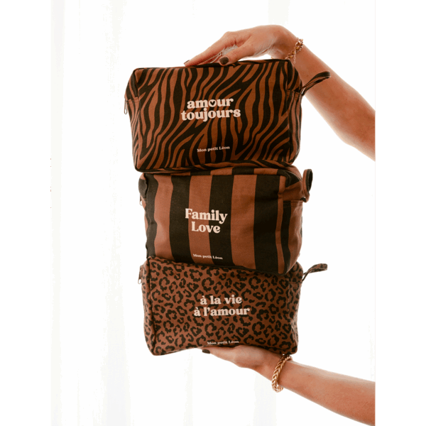 Trousse de toilette Zèbre foncé amour toujours – Image 3