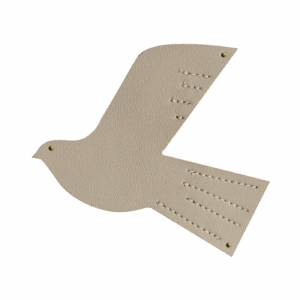 Oiseau en cuir taille S beige