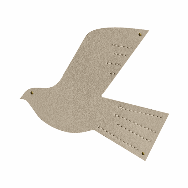 Oiseau en cuir taille S beige