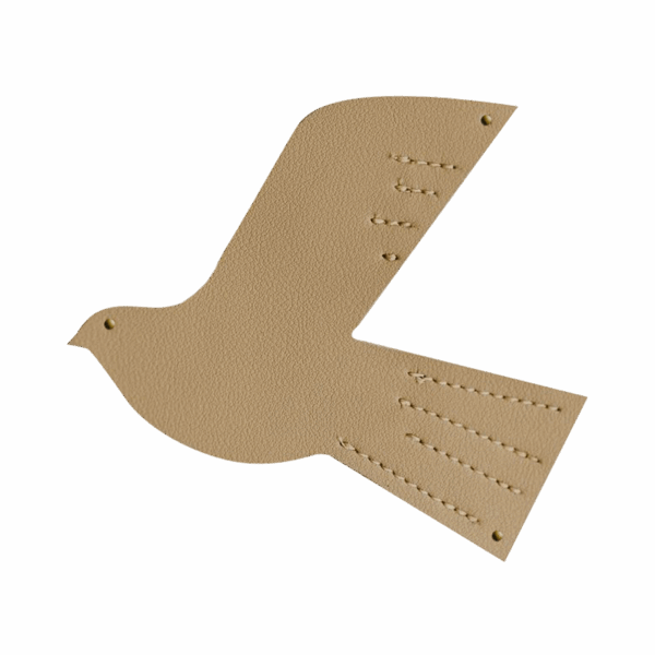 Oiseau en cuir taille S caramel