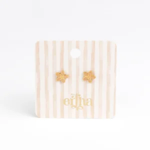 Boucles d’oreilles à tige Fleurs dorée