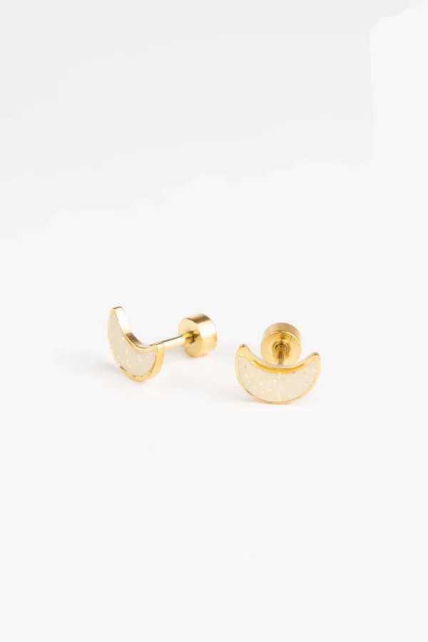 Boucles d’oreilles à tige Shiny Moon – Image 2