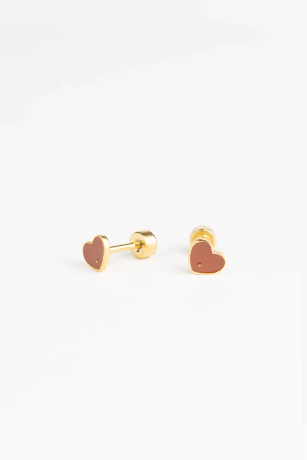 Boucles d’oreilles à tige Petits cœurs – Image 4