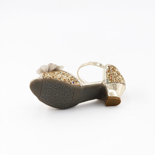 Mules à Nœuds et Paillettes Dorées – Image 3