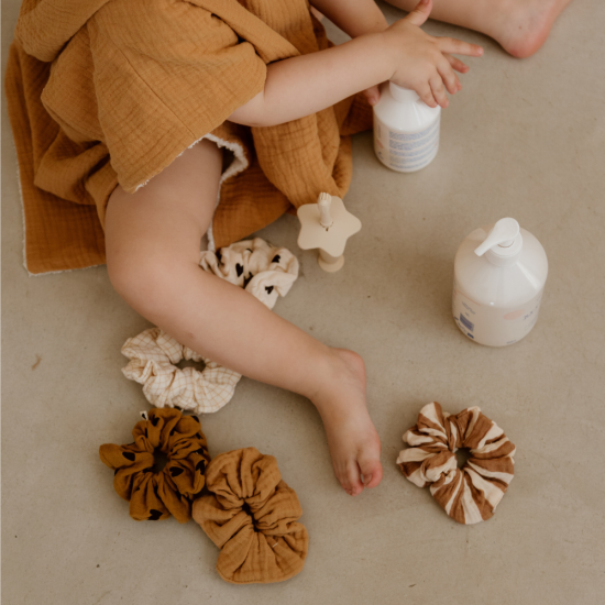 Chouchou gaze de coton rayures larges – Image 3