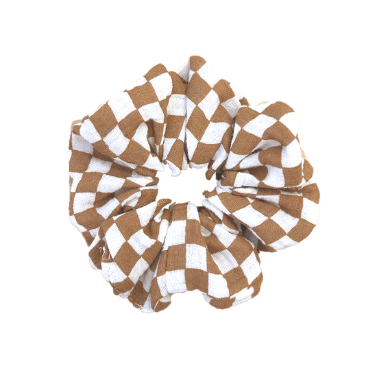 Chouchou gaze de coton damier