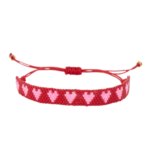 Bracelet en perles Rouge/Rose – Image 3