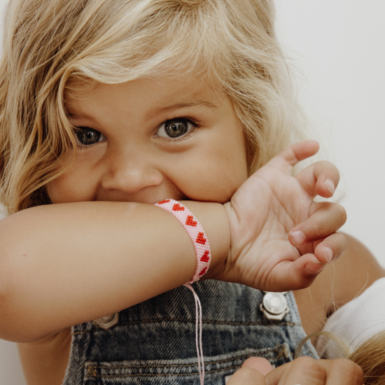 Bracelet en perles Rose/Rouge – Image 2