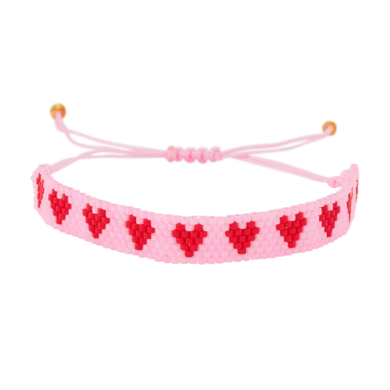 Bracelet en perles Rose/Rouge – Image 3